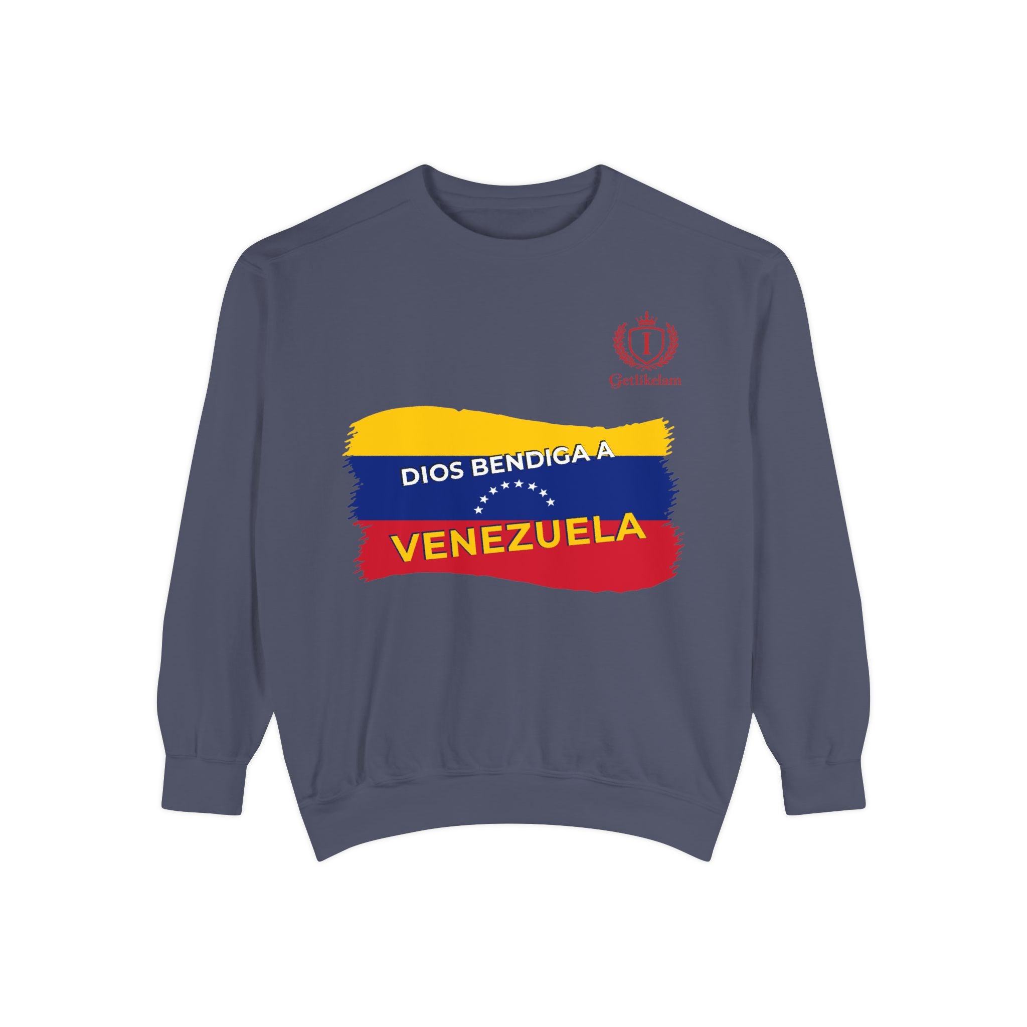 Dios Bendiga a Venezuela Sweatshirt — Venezuelan Flag Brushstroke Crewneck