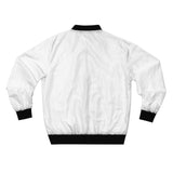 Bomber Jacket — White resilient Embroidered Logo Streetwear