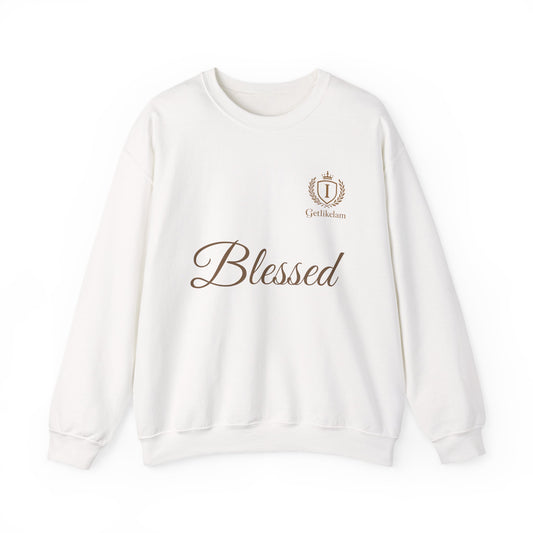 Blessed Crewneck Sweatshirt — Minimal Christian Faith Pullover