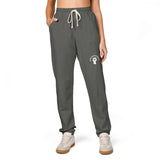 Embroidered Crest Sweatpants — Garment-Dyed Fleece Joggers