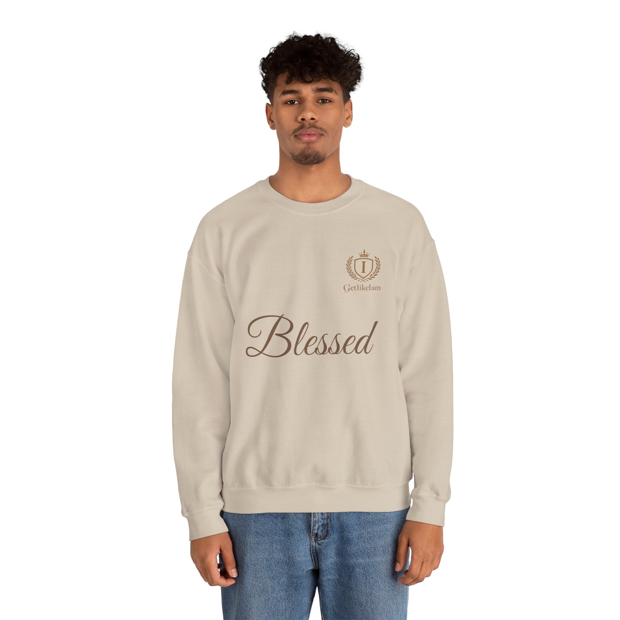 Blessed Crewneck Sweatshirt — Minimal Christian Faith Pullover