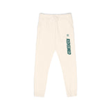 Cream 'Roosevelt' Vertical Logo Sweatpants — Cozy Garment-Dyed Fleece