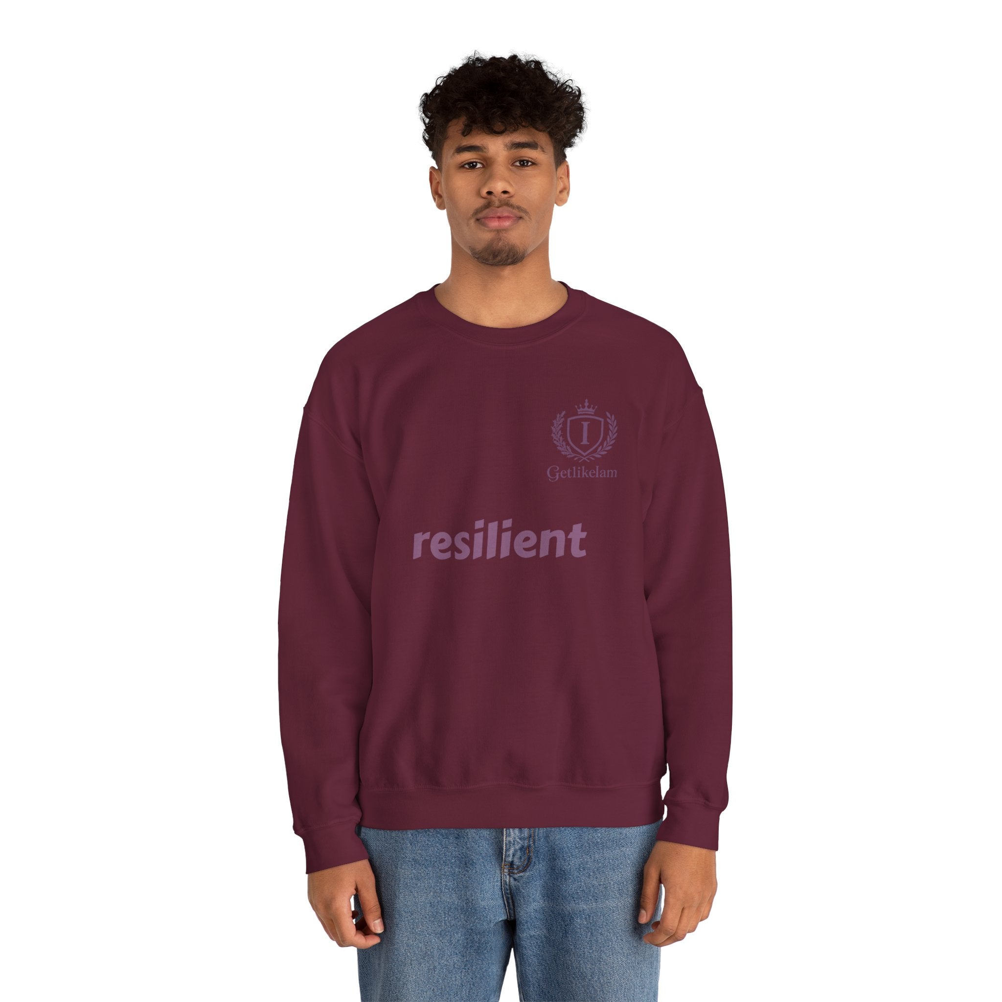 resilient Crewneck Sweatshirt — Minimal White Graphic Pullover