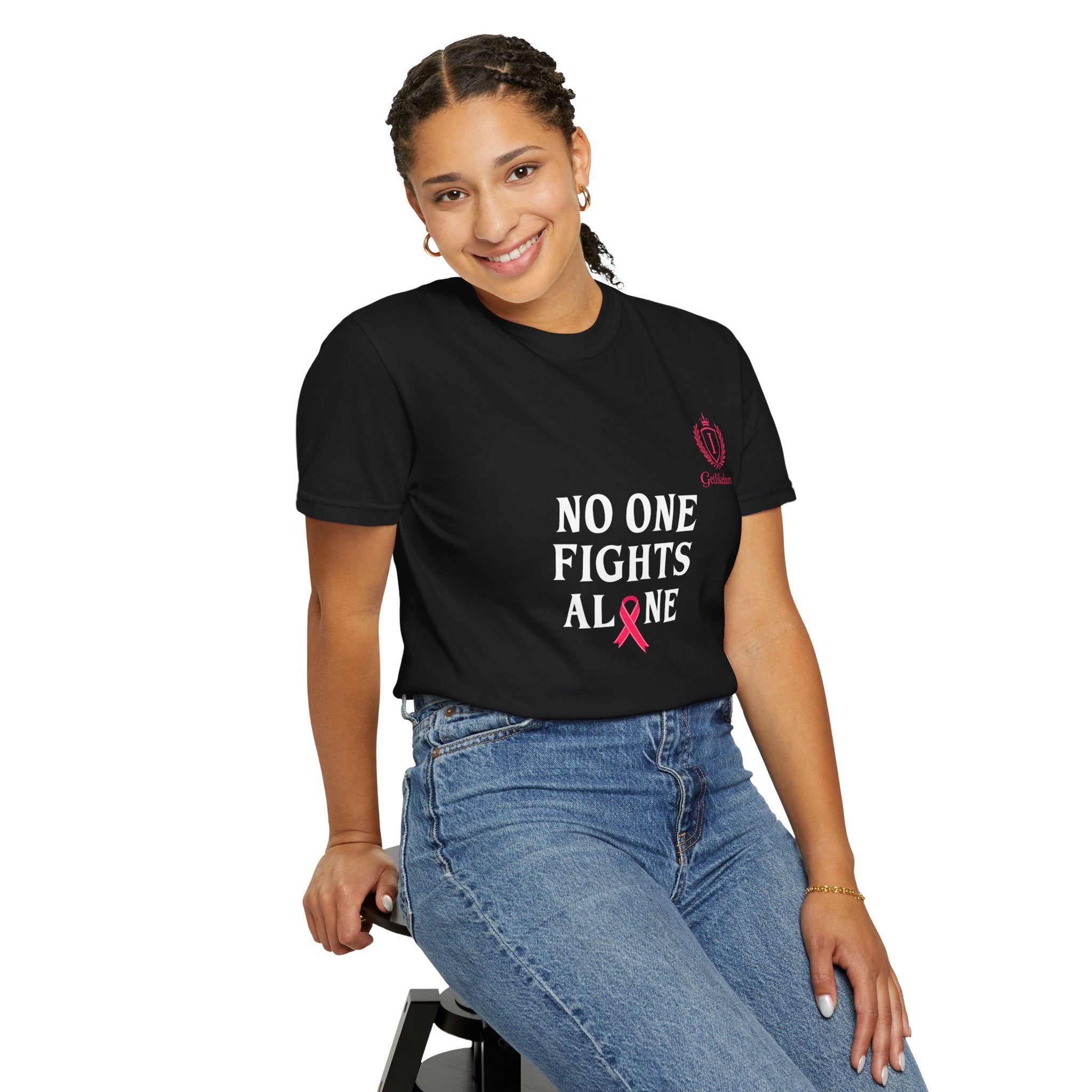 No One Fights Alone T-Shirt — Cancer Awareness Support Tee