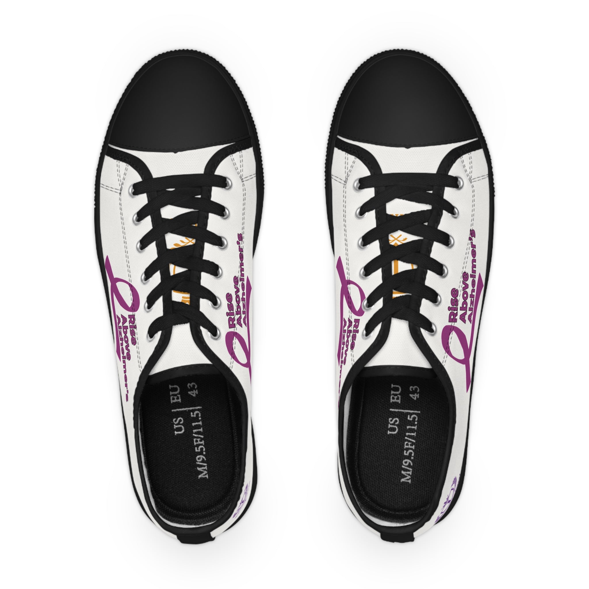 Low Top Sneakers — Rise Above Alzheimer's Purple Ribbon Awareness