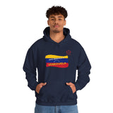 Venezuela Flag Brushstroke Hoodie — "Dios Bendiga Venezuela" Patriotic Sweatshirt