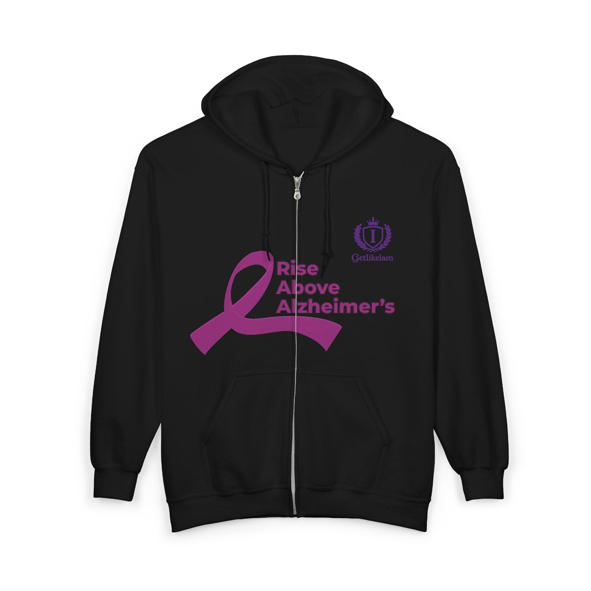 Alzheimer’s Awareness Zip Hoodie — “Raise Above Alzheimer’s”