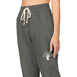 Embroidered Crest Sweatpants — Garment-Dyed Fleece Joggers