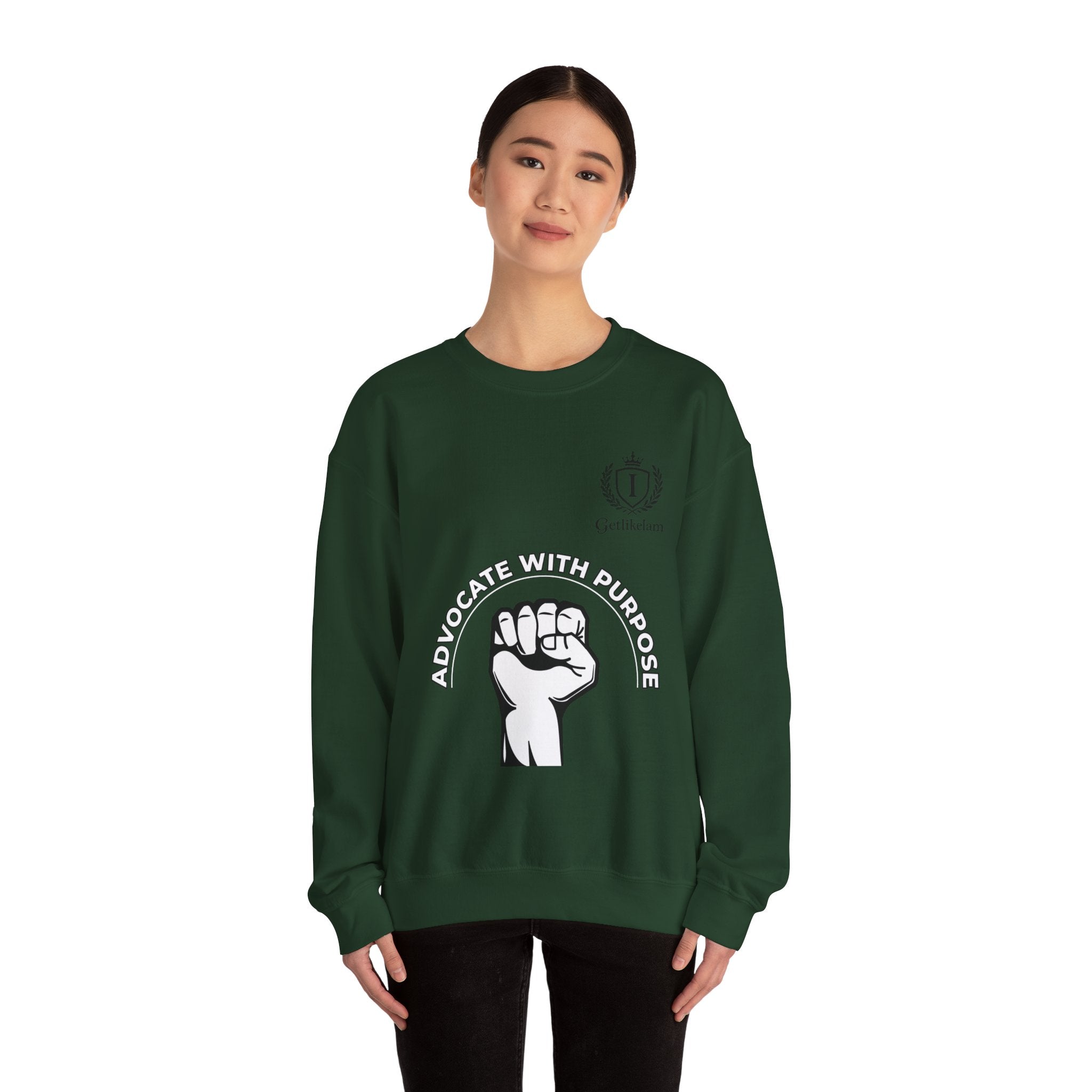 Advocate With Purpose Sweatshirt — Raised Fist Activism Crewneck