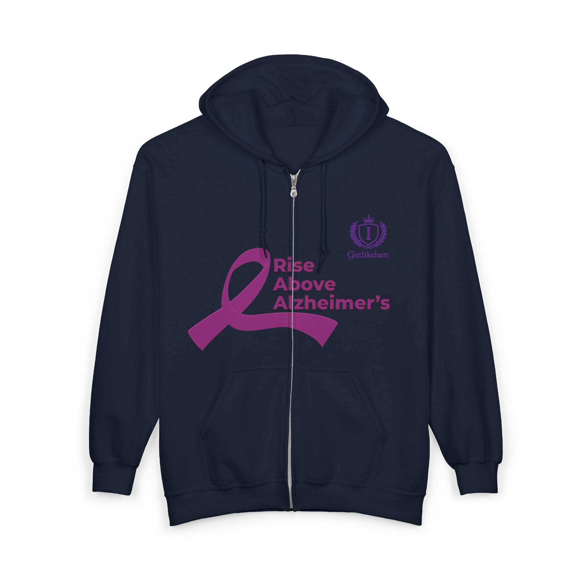 Alzheimer’s Awareness Zip Hoodie — “Raise Above Alzheimer’s”
