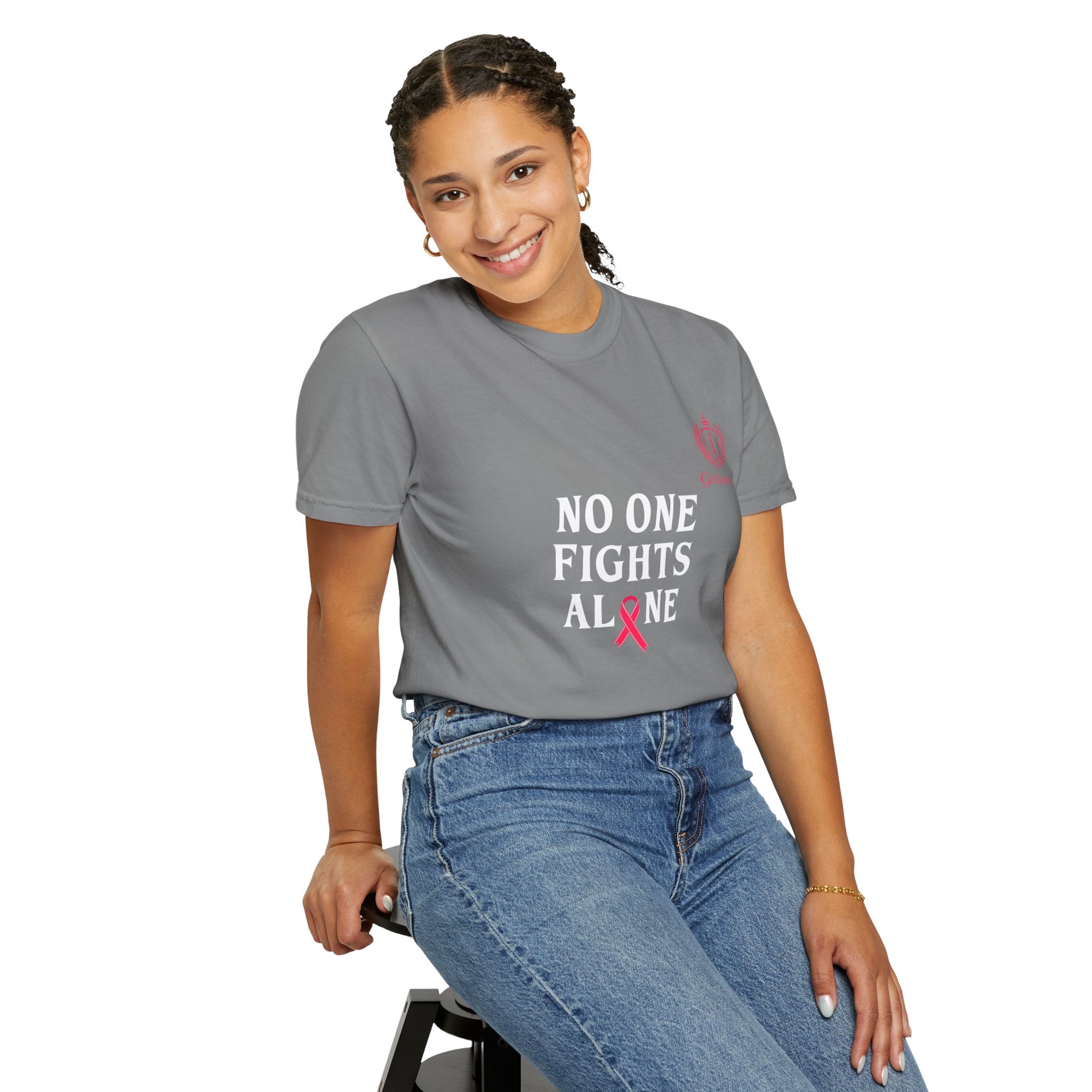 No One Fights Alone T-Shirt — Cancer Awareness Support Tee