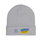 Embroidered 'God Bless Ukraine' Knit Beanie — Supportive Winter Hat