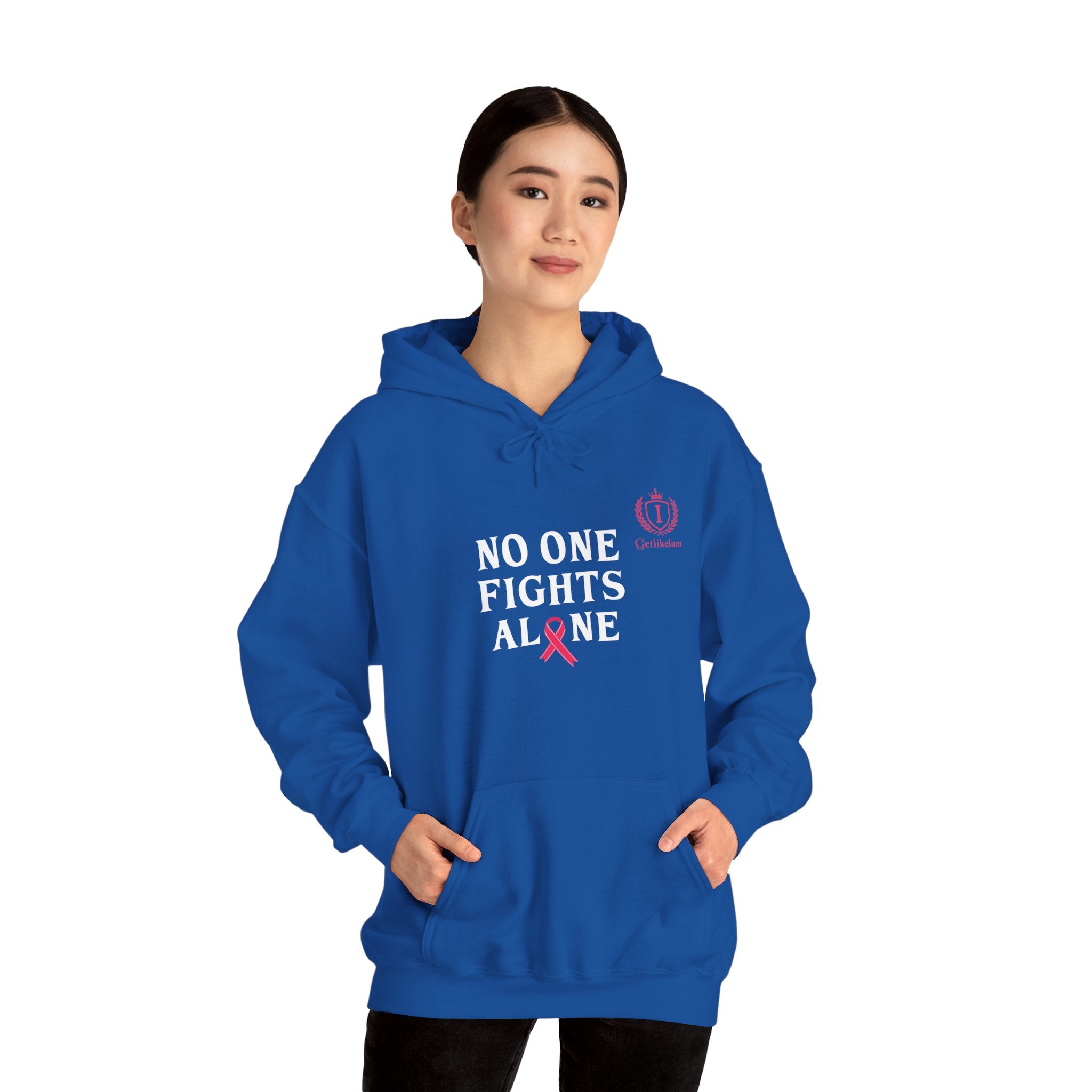 Cancer Awareness Hoodie — "No One Fights Alone" Support Hoodie