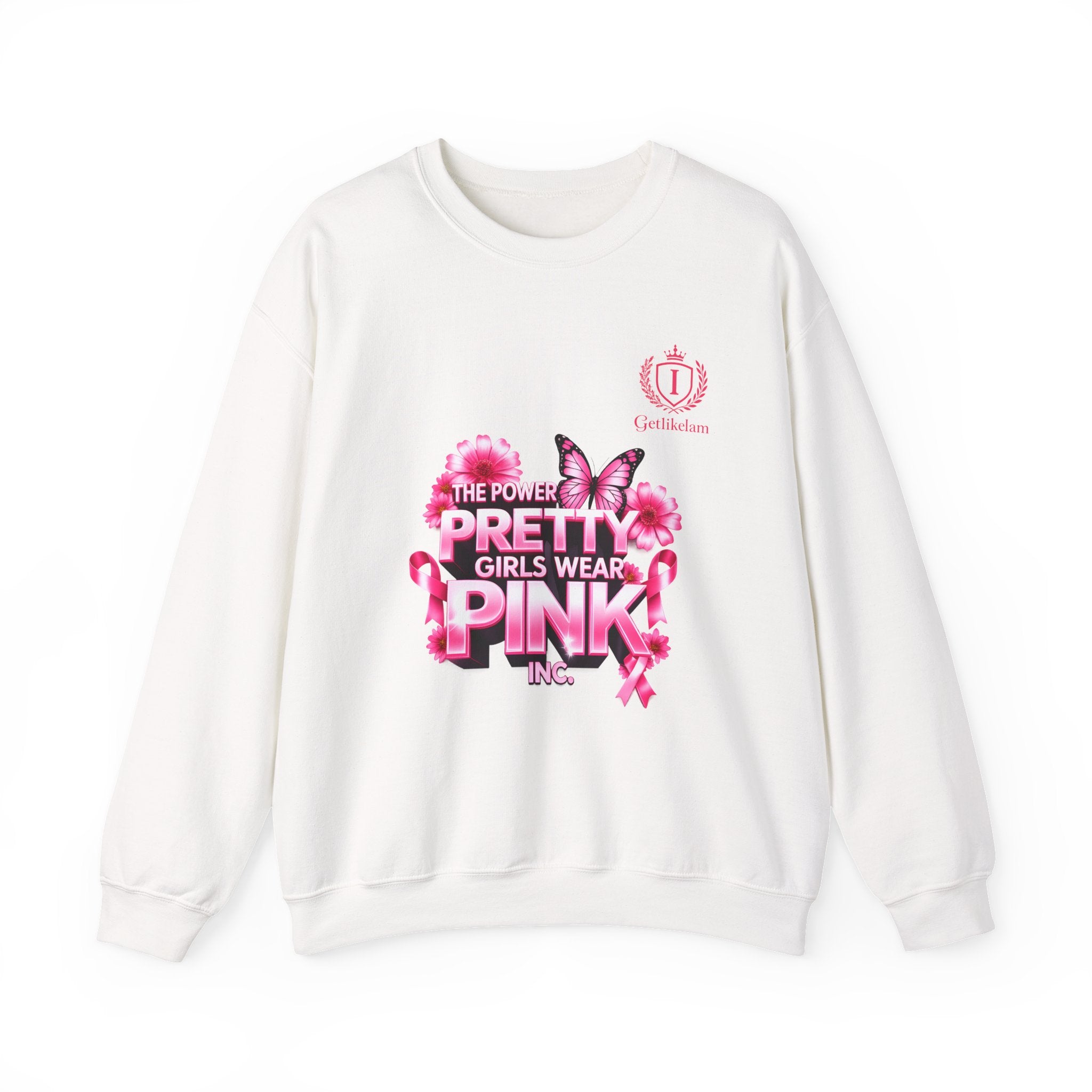 Pink Butterfly 'Pretty Girls Wear Pink' Crewneck Sweatshirt