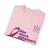 Alzheimer’s Awareness T-Shirt – “Rise Above Alzheimer’s” Purple Ribbon Tee