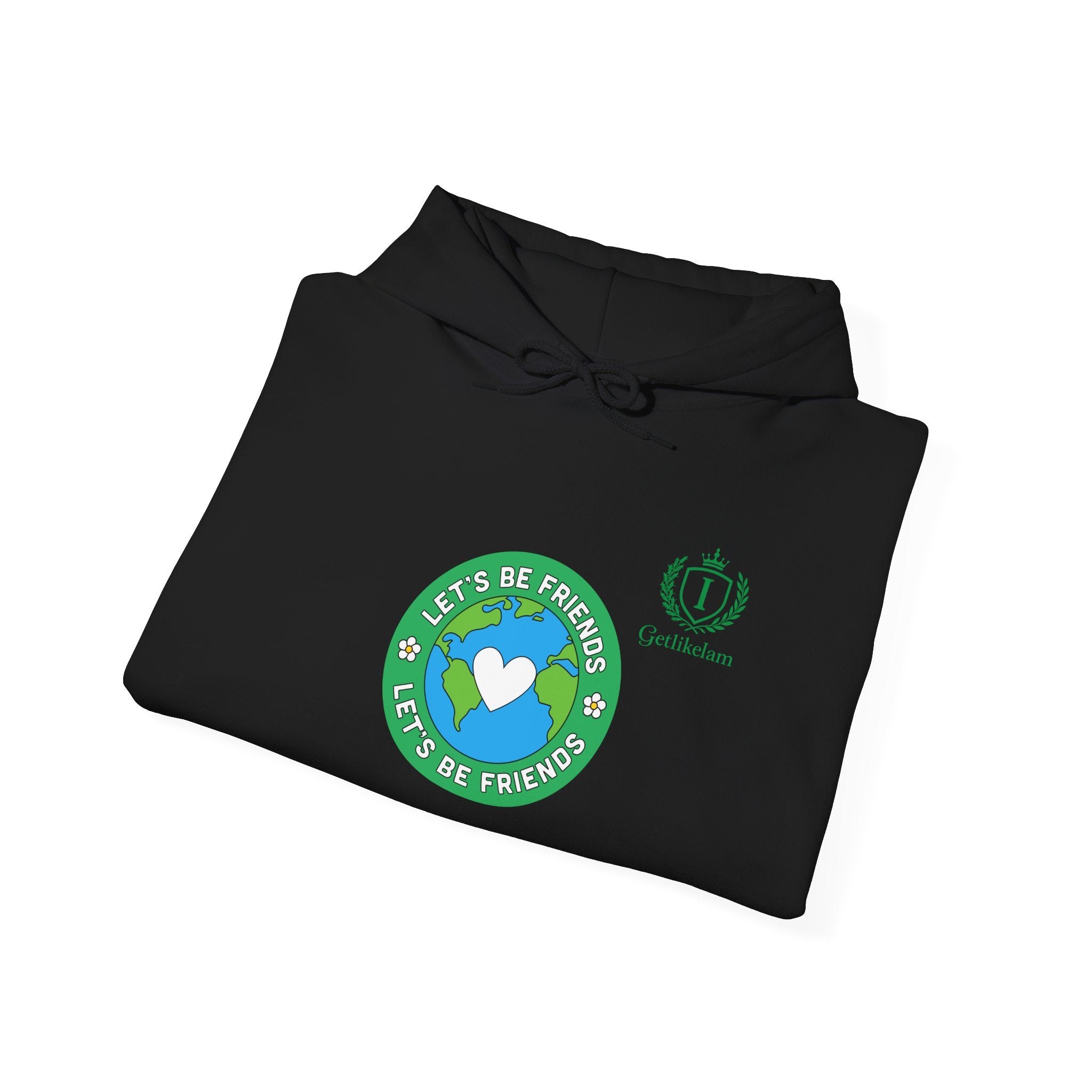 Friendship Earth Hoodie — "Be Kind, Be Friends" Graphic Pullover
