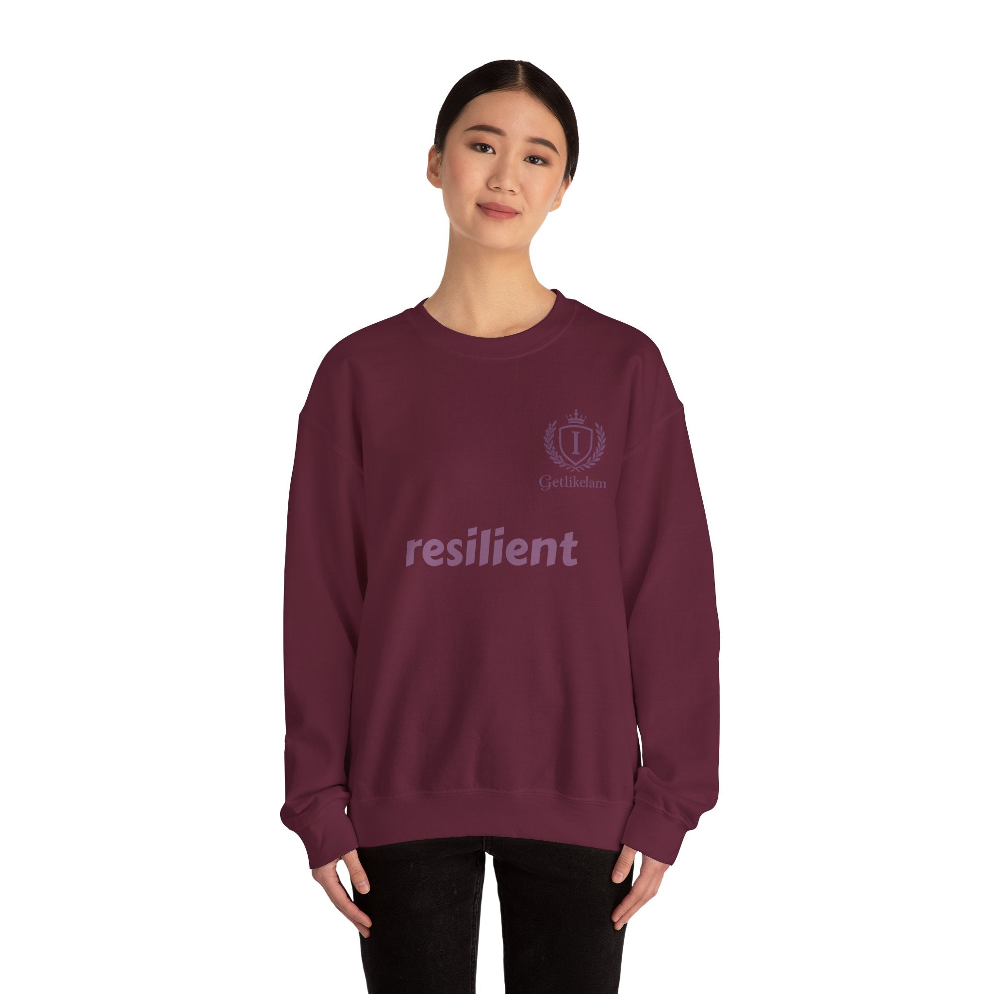 resilient Crewneck Sweatshirt — Minimal White Graphic Pullover