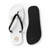 Blessed Flip Flops — White Casual Beach Sandals with Script Logo