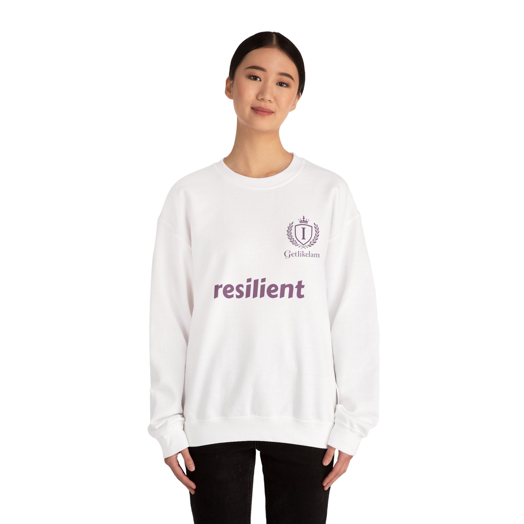 resilient Crewneck Sweatshirt — Minimal White Graphic Pullover