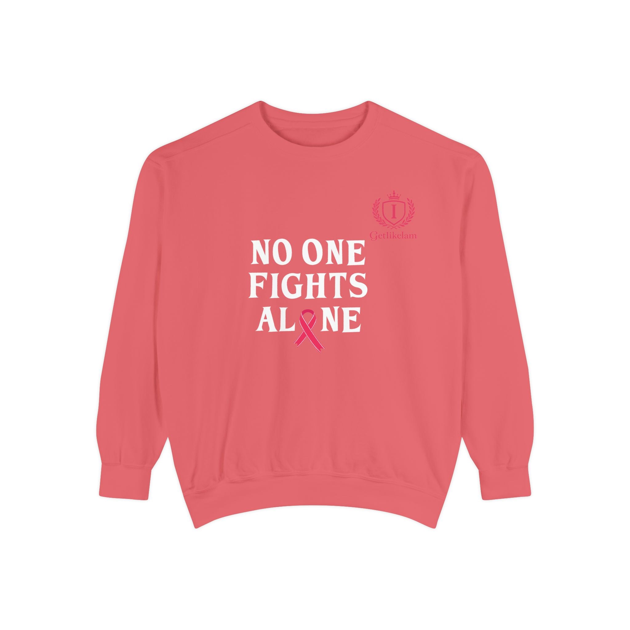 No One Fights Alone Sweatshirt — Cancer Awareness Crewneck