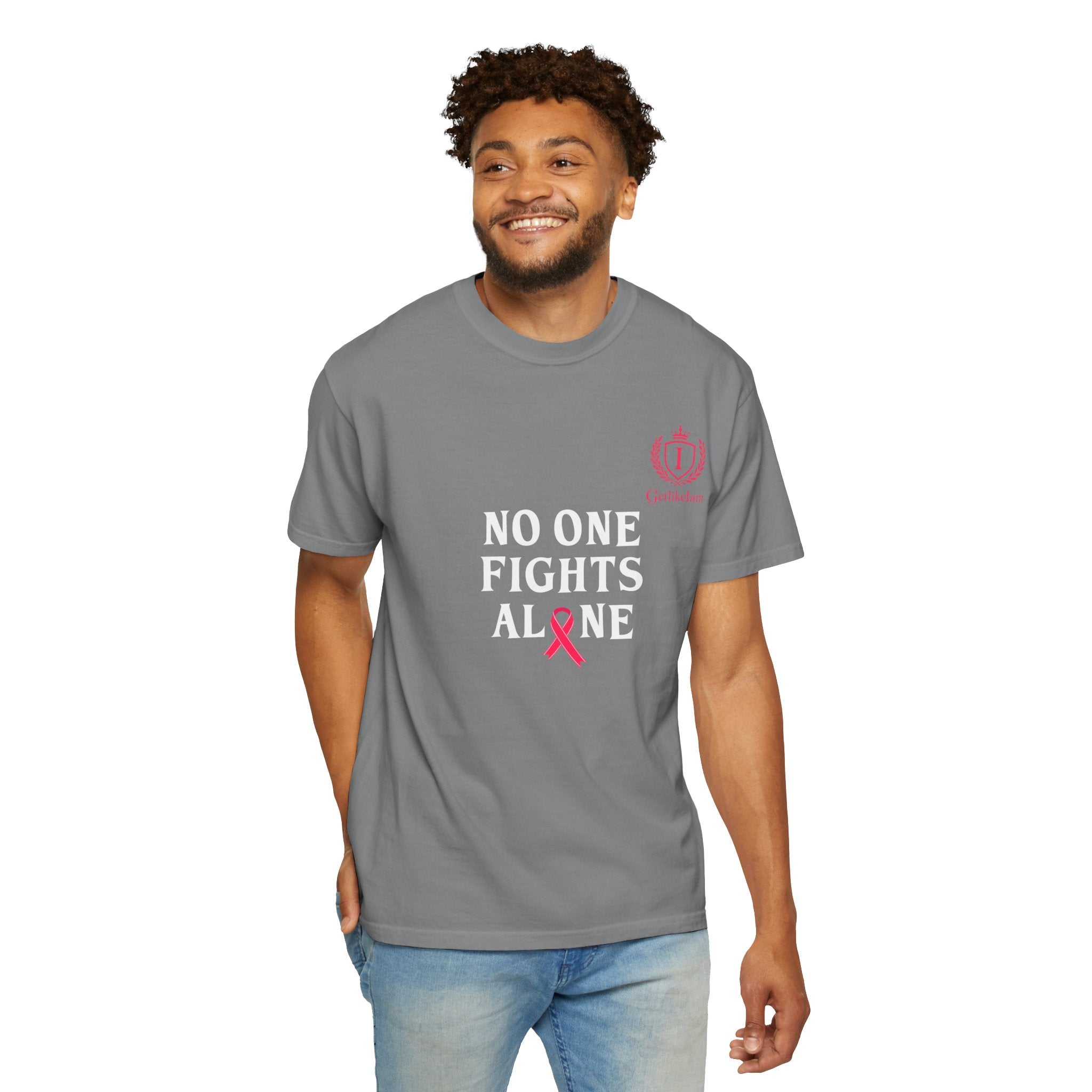 No One Fights Alone T-Shirt — Cancer Awareness Support Tee