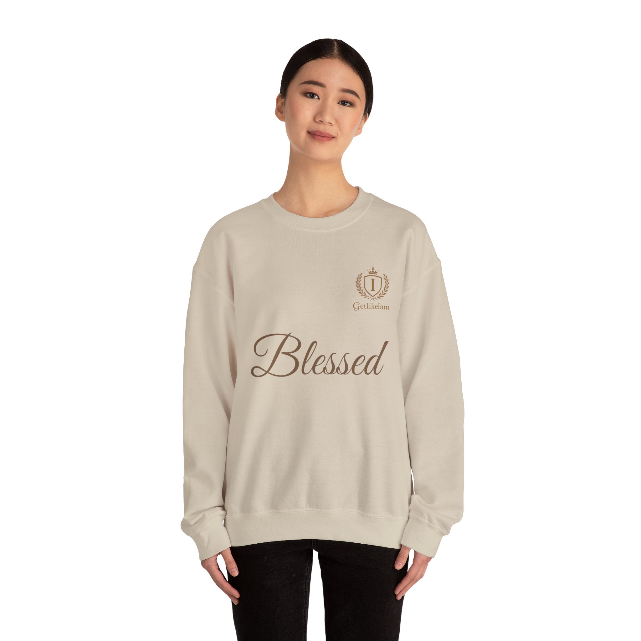 Blessed Crewneck Sweatshirt — Minimal Christian Faith Pullover