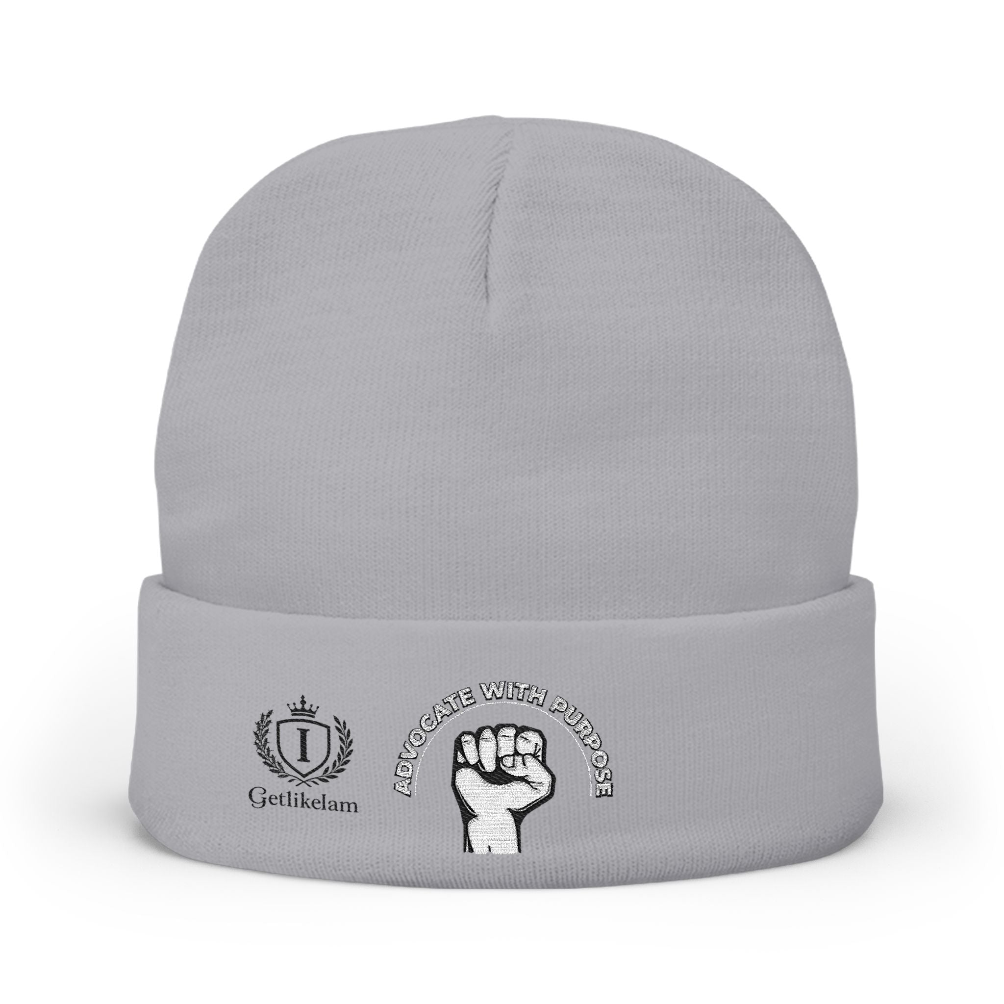 Embroidered "End Of Care With Attitude" Fist Knit Beanie