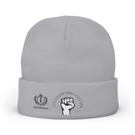 Embroidered "End Of Care With Attitude" Fist Knit Beanie