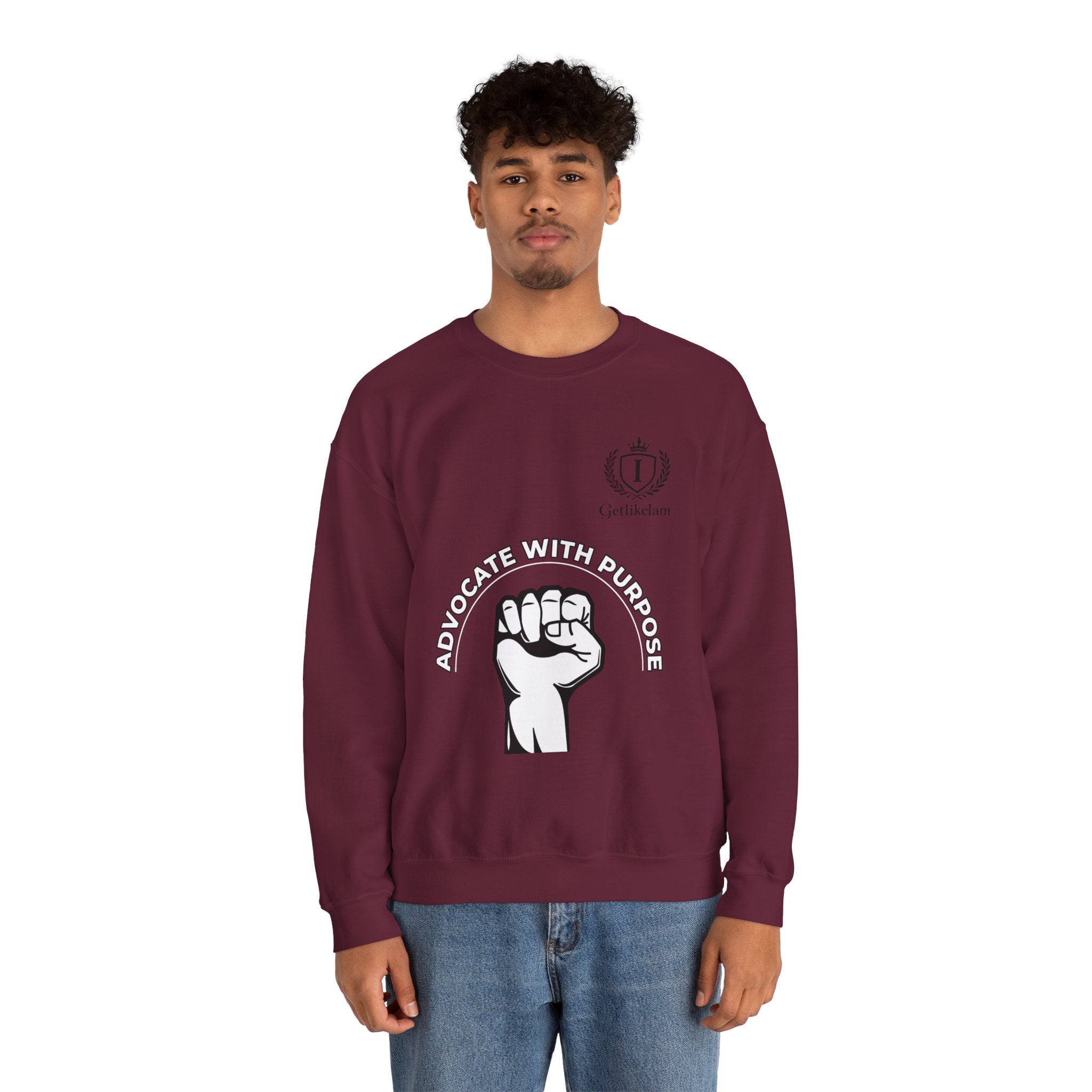 Advocate With Purpose Sweatshirt — Raised Fist Activism Crewneck