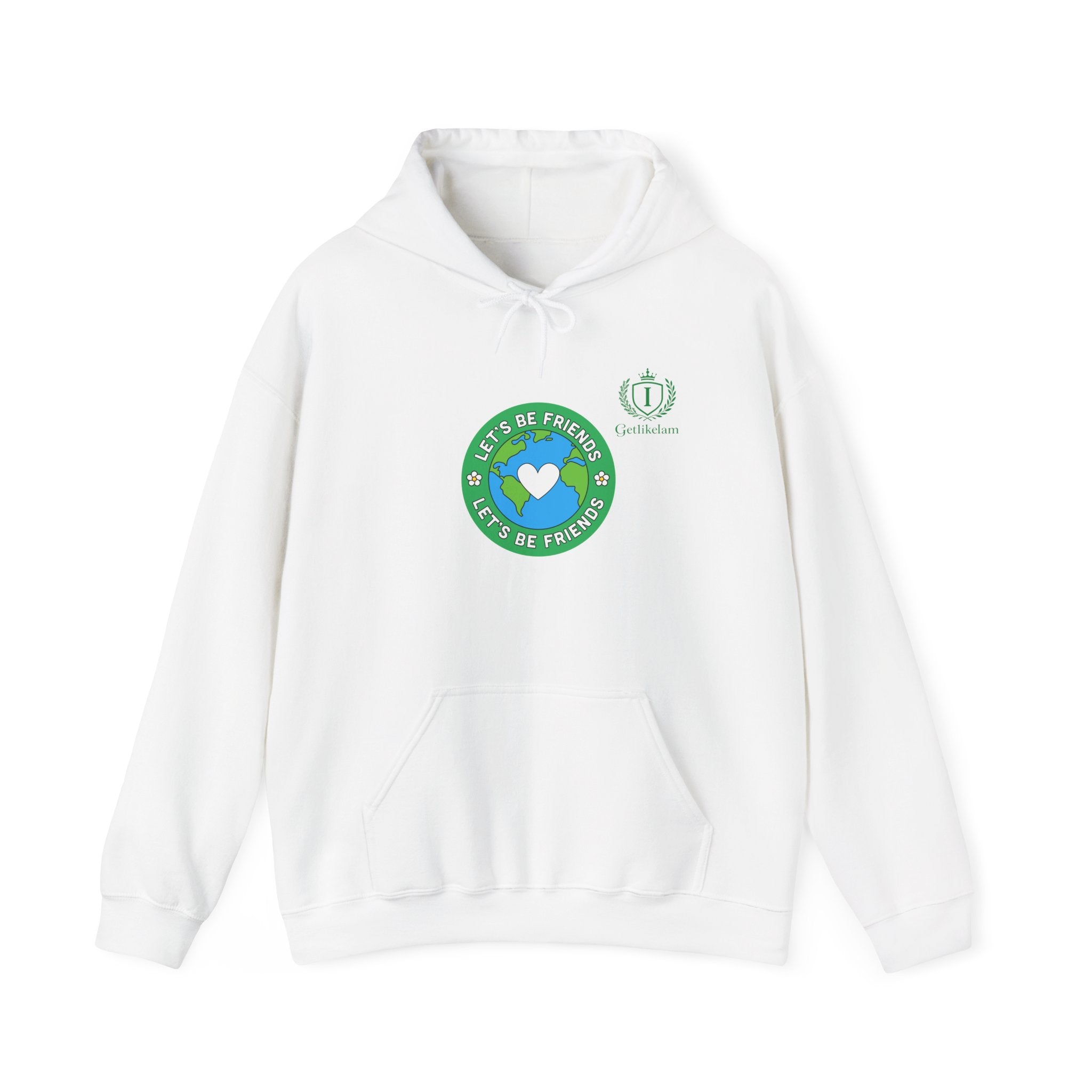 Friendship Earth Hoodie — "Be Kind, Be Friends" Graphic Pullover