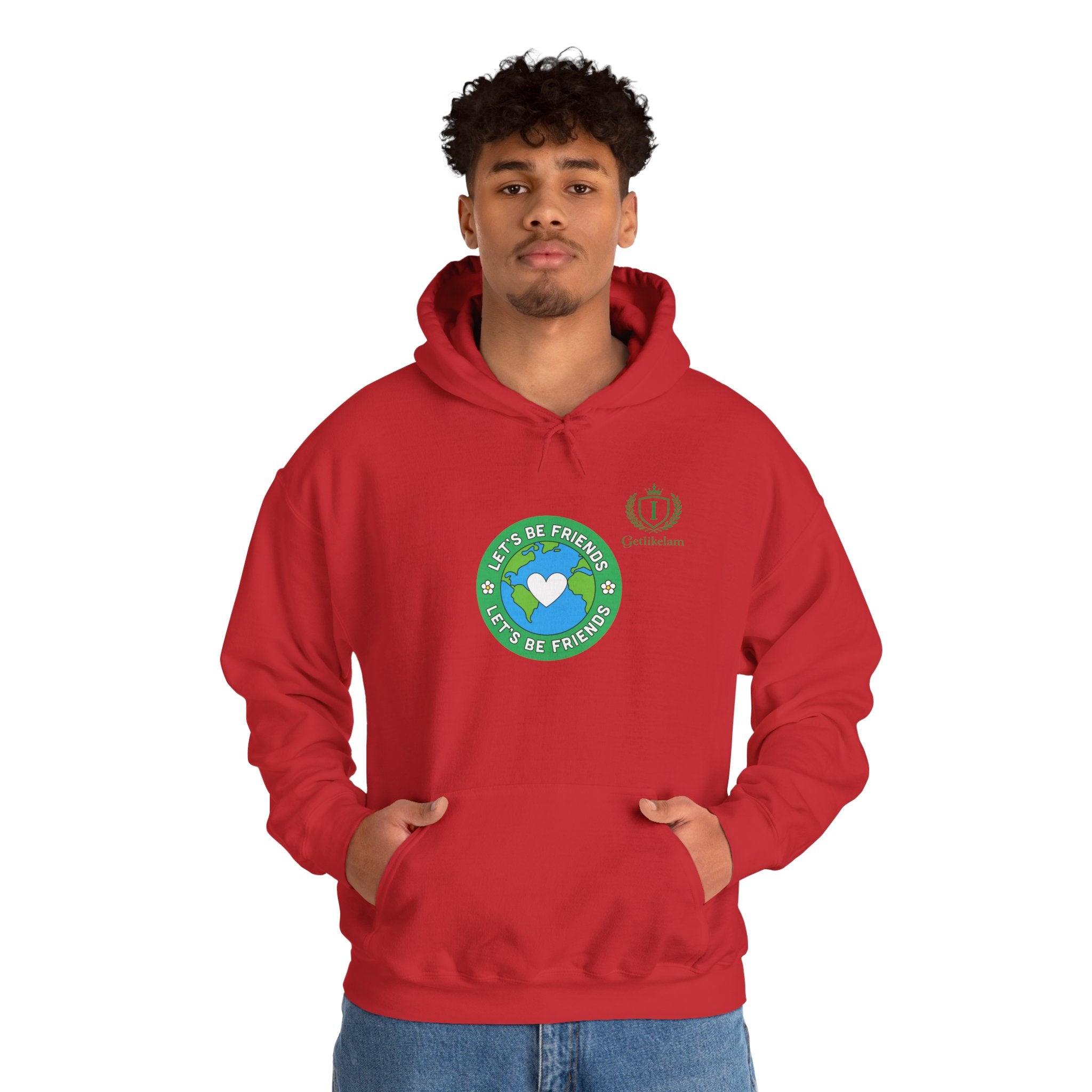 Friendship Earth Hoodie — "Be Kind, Be Friends" Graphic Pullover