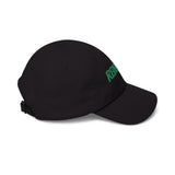 Redeemed Embroidered Dad Cap — White Baseball Hat with Green Script