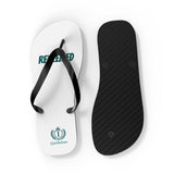 Redeemed Flip Flops — Christian Faith Beach Sandals with Crest Logo