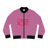 Cancer Awareness Women's Bomber Jacket - "Together We Beat Cancer" Pink Ribbon