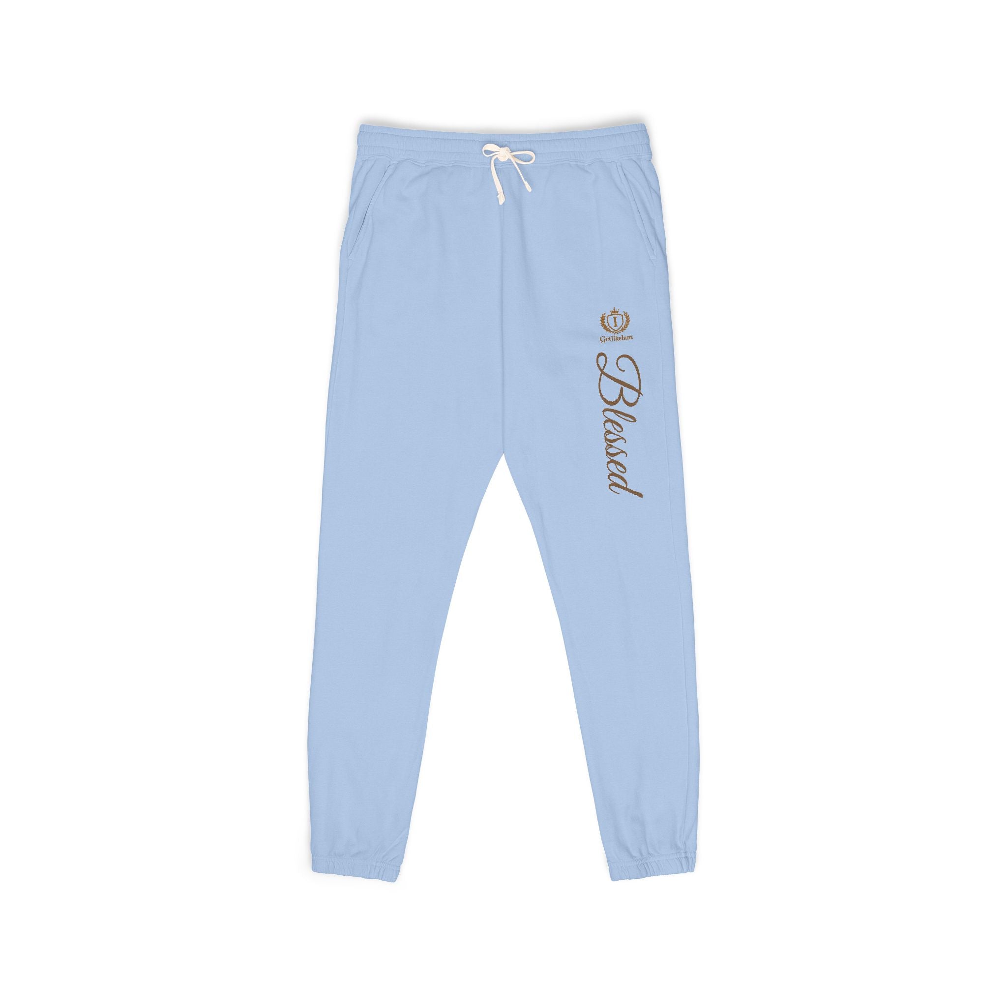 Blessed Script Sweatpants — Cozy Cream Fleece Joggers