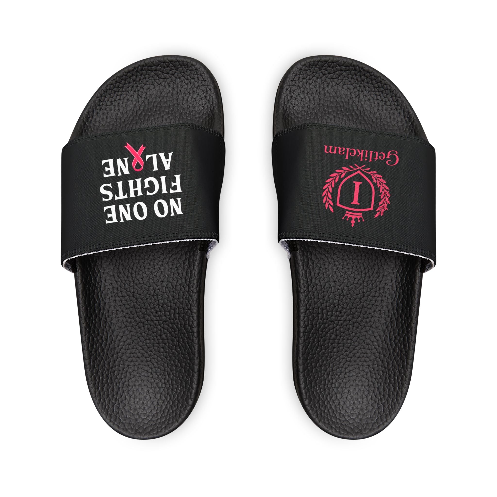 Men's Slide Sandals — 'No One Fights Alone' Cancer Support Removable-Strap Slides