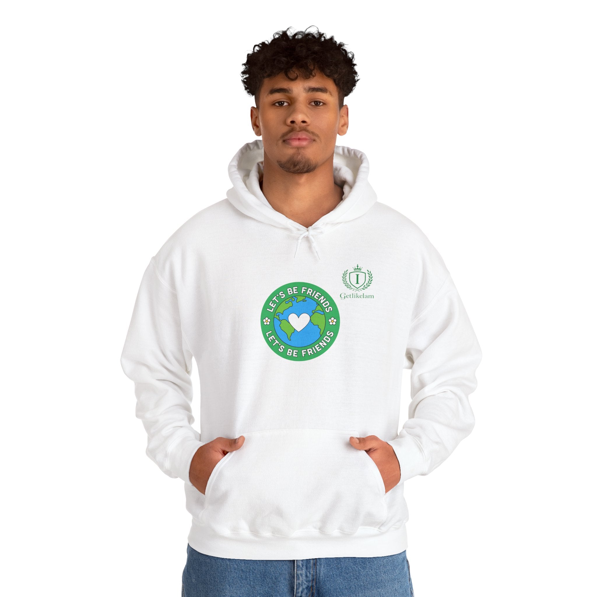 Friendship Earth Hoodie — "Be Kind, Be Friends" Graphic Pullover
