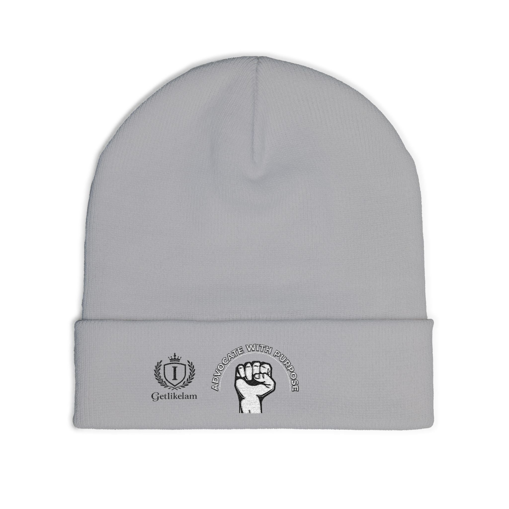Embroidered "End Of Care With Attitude" Fist Knit Beanie