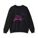 Rise Above Alzheimer's Crewneck Sweatshirt - Purple Ribbon Memory Awareness