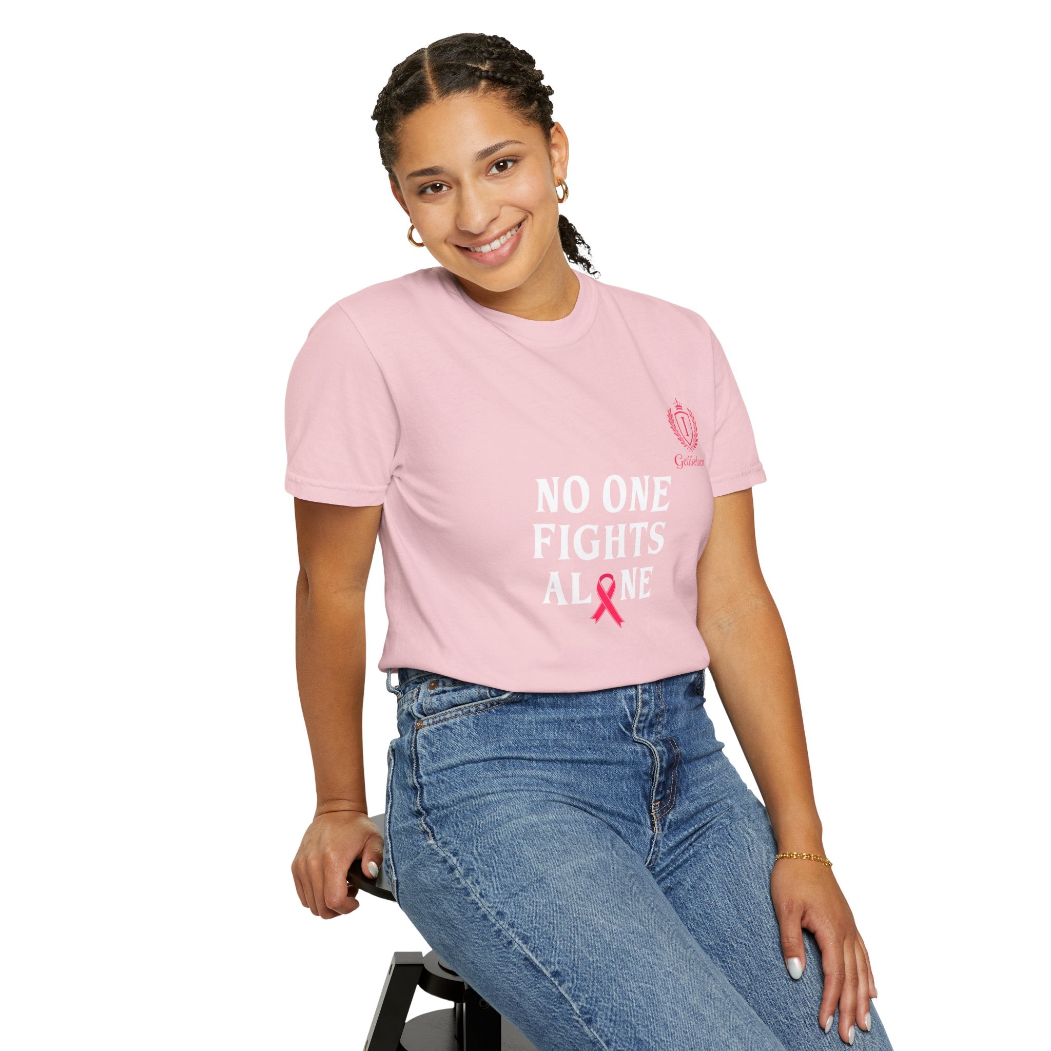 No One Fights Alone T-Shirt — Cancer Awareness Support Tee