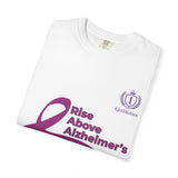 Alzheimer’s Awareness T-Shirt – “Rise Above Alzheimer’s” Purple Ribbon Tee