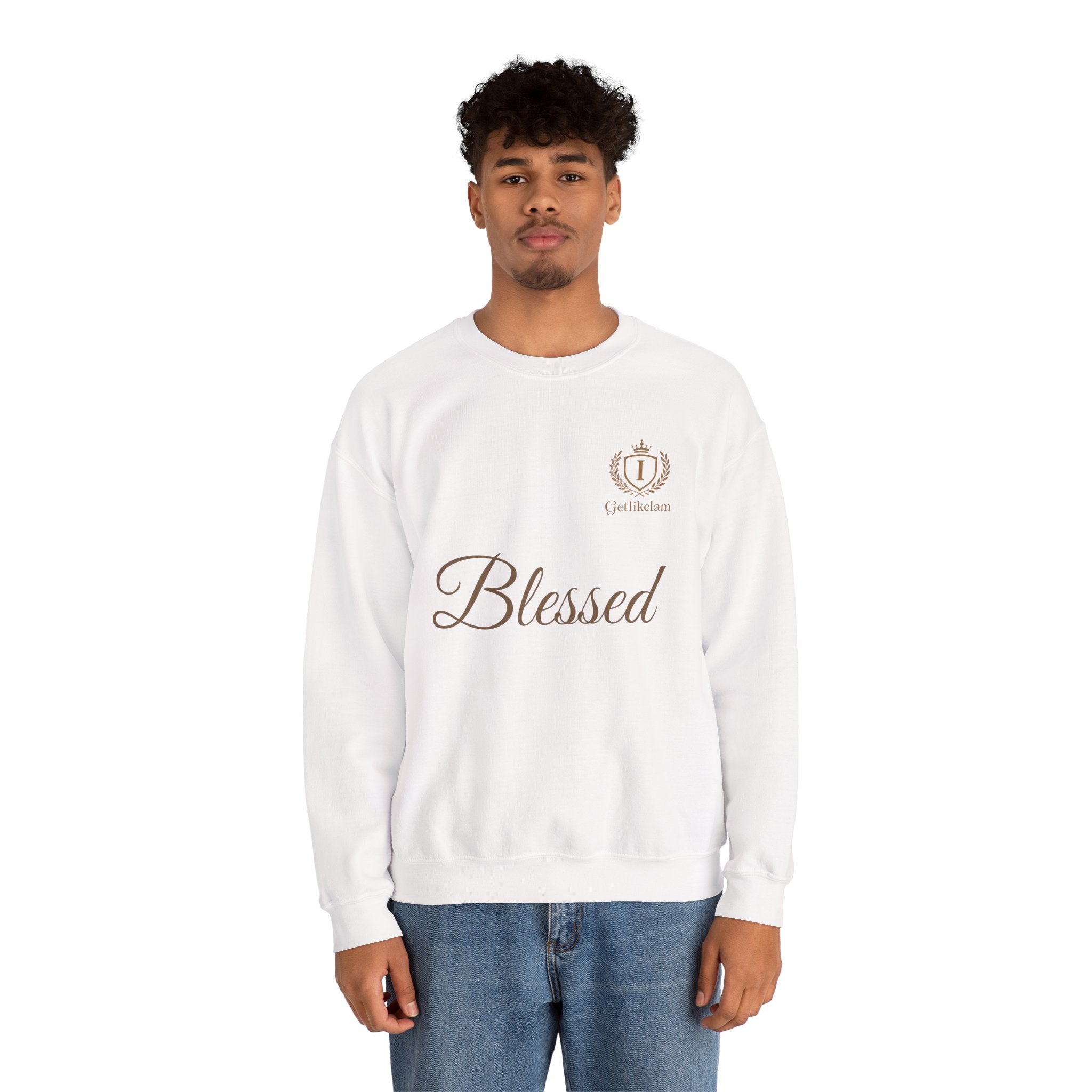 Blessed Crewneck Sweatshirt — Minimal Christian Faith Pullover