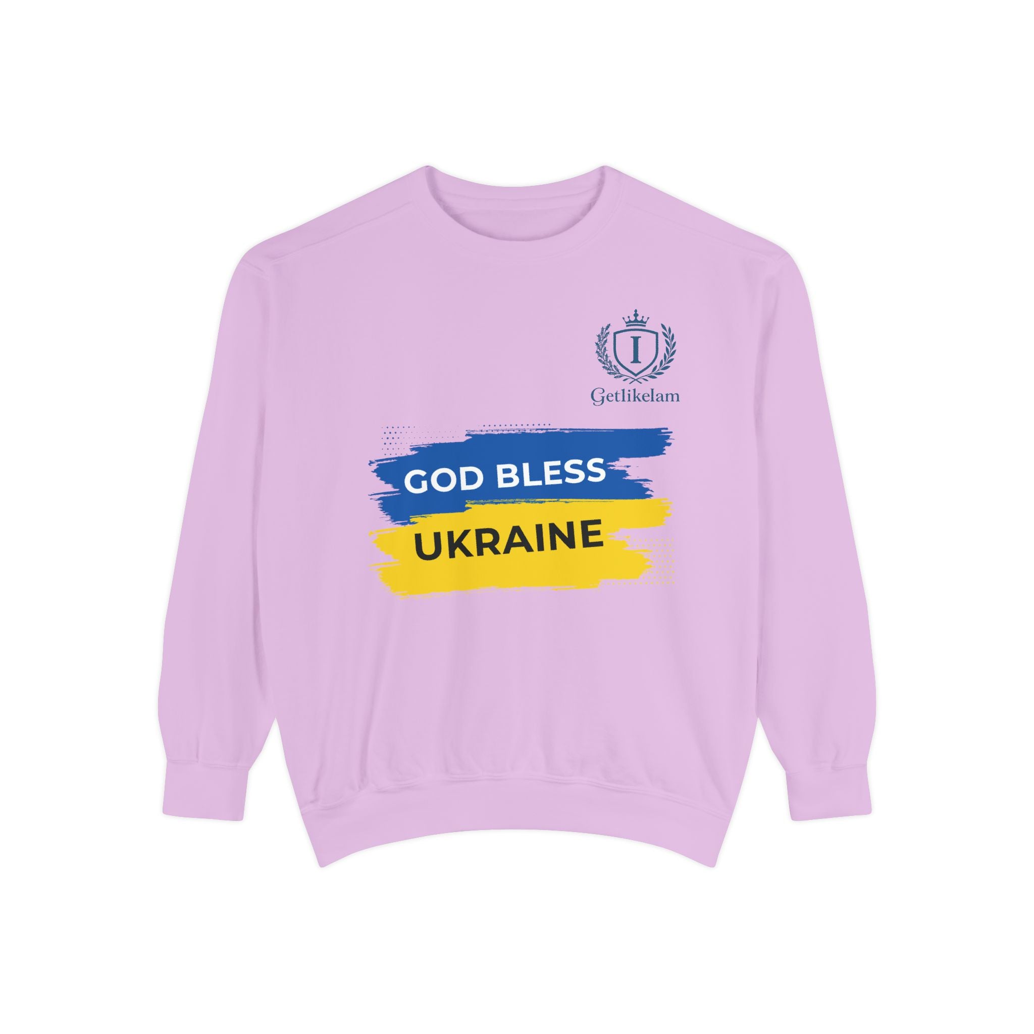 Sweatshirt — "God Bless Ukraine" Blue & Yellow Solidarity Crewneck