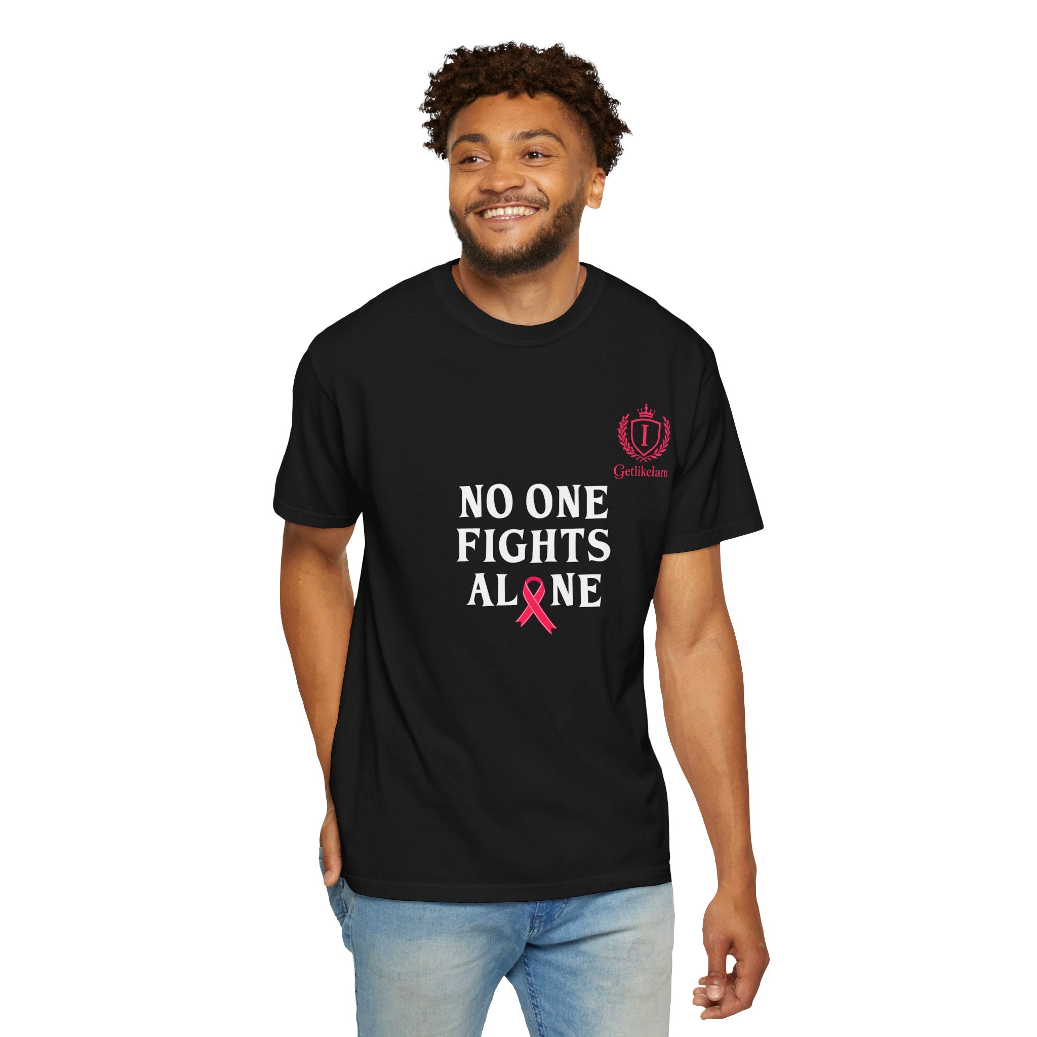 No One Fights Alone T-Shirt — Cancer Awareness Support Tee
