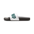 Women's Removable-Strap Slide Sandals — Customizable White Strap with Bold Green Text