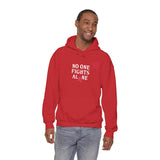 Cancer Awareness Hoodie — "No One Fights Alone" Support Hoodie