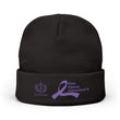 Alzheimer's Awareness Knit Beanie - Purple Ribbon Embroidered