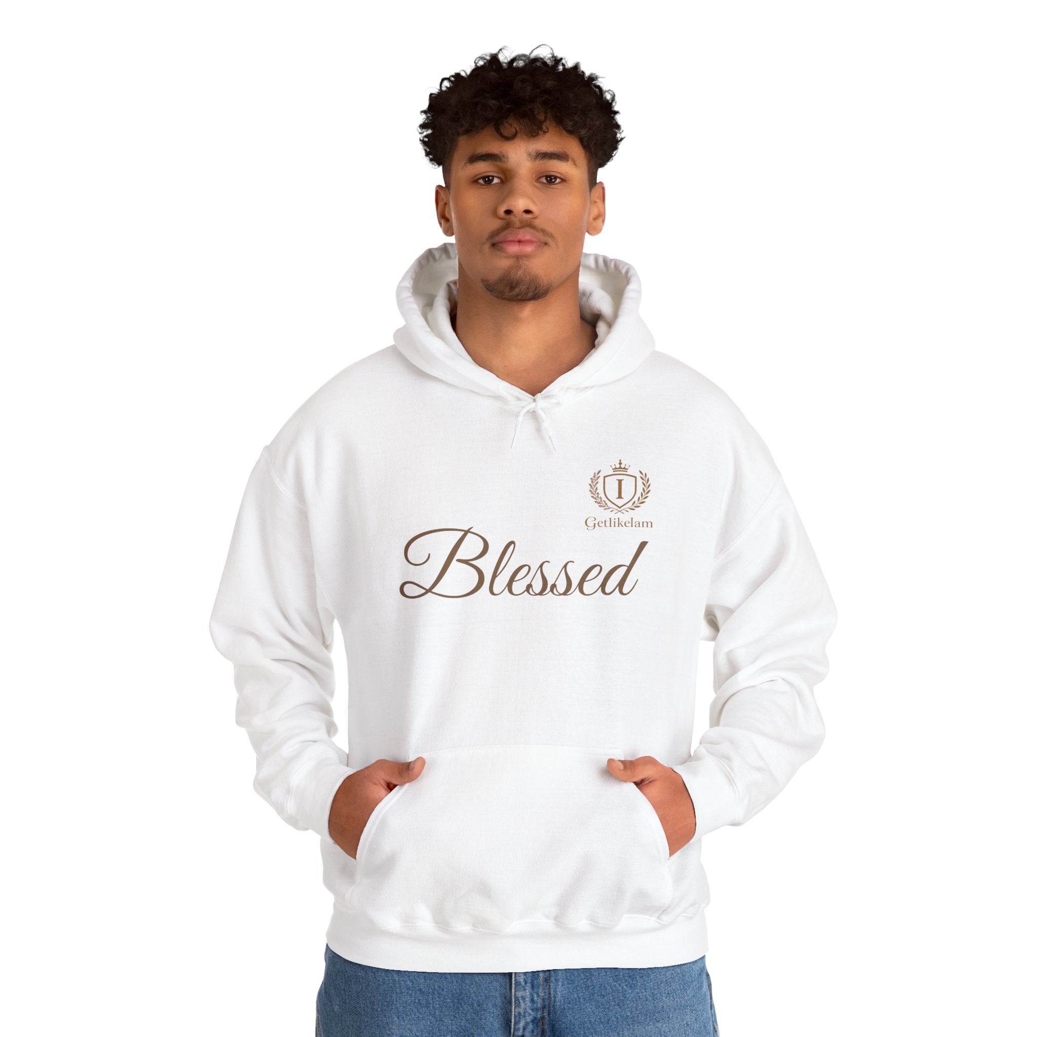 Blessed Script Hoodie — Minimal Faith Christian Sweatshirt