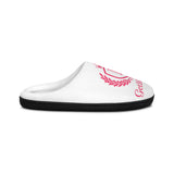 Unisex Indoor Slippers — Soft White Home Slides with 'Together We Beat Cancer' Script