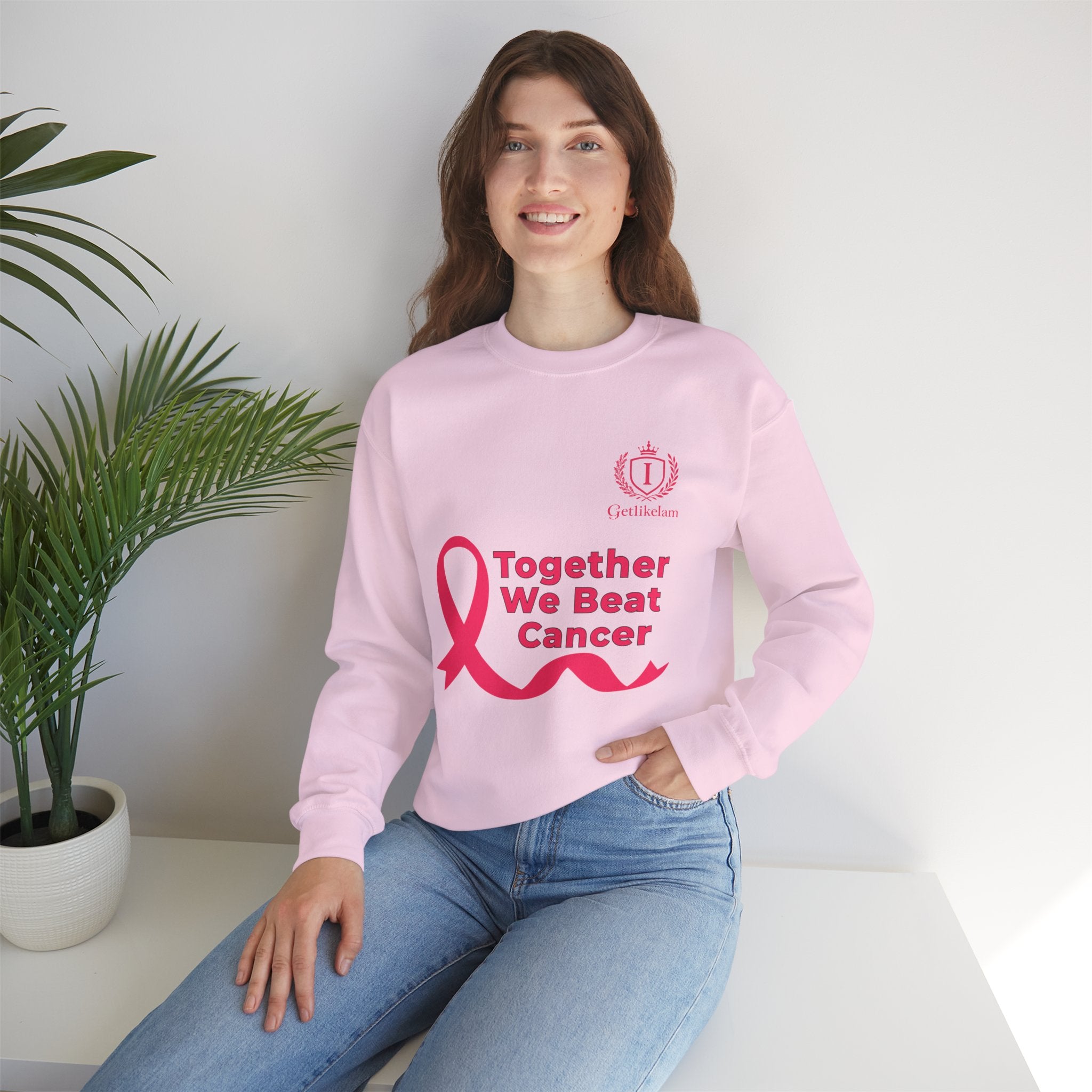 Cancer Awareness Crewneck - "Together We Beat Cancer" Sweatshirt